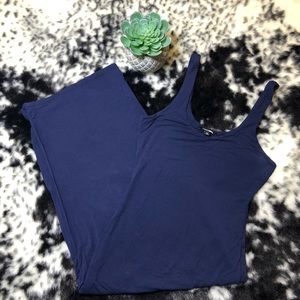 Navy Blue Sleeveless Midi Dresss